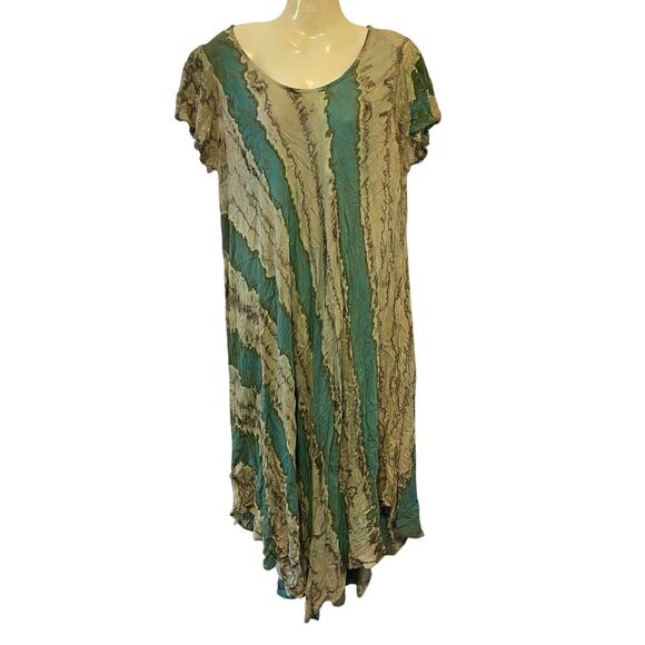 NEW Advance Apparels Woman Free Size Dress Caftan Beachy Tie Die Cotton Gauge - Picture 1 of 9